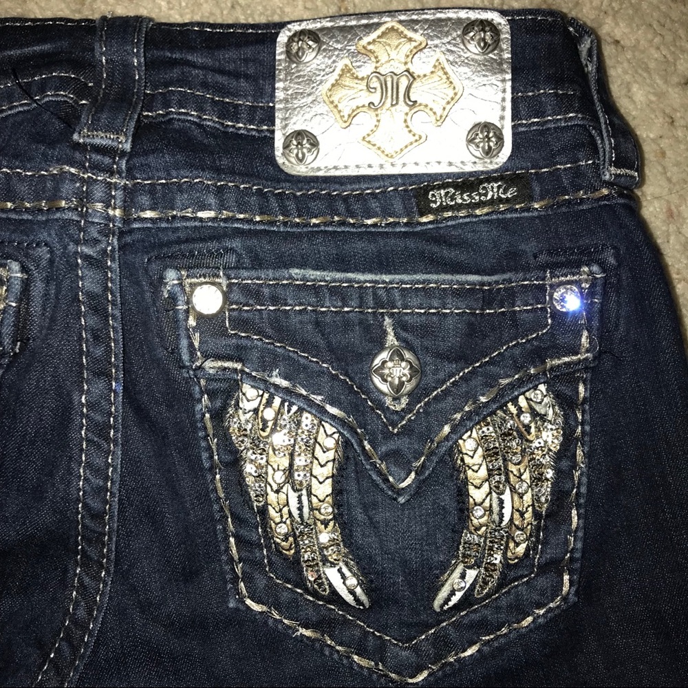 Miss Me Womens angel wing skinny jeans 25 x 33
